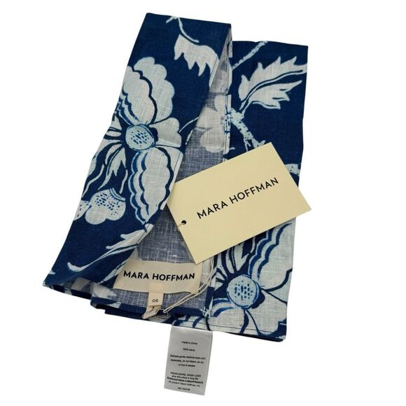 NEW Mara Hoffman Handkerchief Bandana in Blue and White Floral - Picture 1 of 7